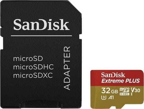 SanDisk Extreme Plus microSDHC spominska kartica, 32 GB