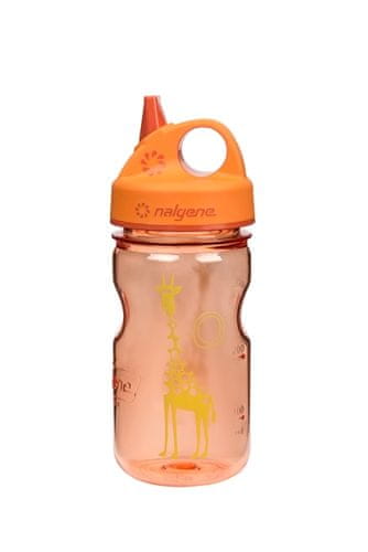 Nalgene Grip-N-Gulp steklenička, 350 ml, oranžna, žirafa
