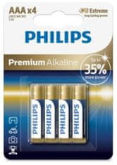 Philips baterije Premium Alkaline Blister AAA, 4 kosi (LR03)