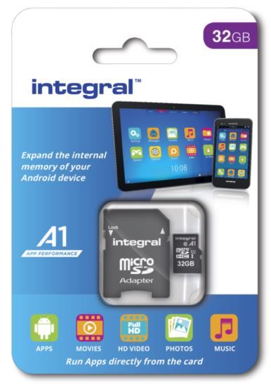 Integral spominska kartica microSDHC 32GB A1 App Performance UHS-I