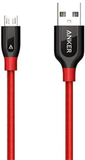 Anker Powerline+ Micro USB kabel, 0,9 m, rdeč