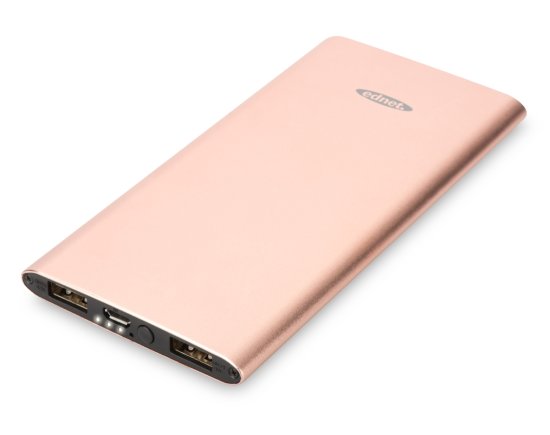 Ednet prenosna baterija Power Bank, 5000mAh, aluminij, roza
