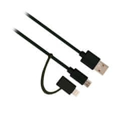 Ewent kabel USB 2-in-1, Micro USB in Lightning adapter, 1m, črn - Odprta embalaža