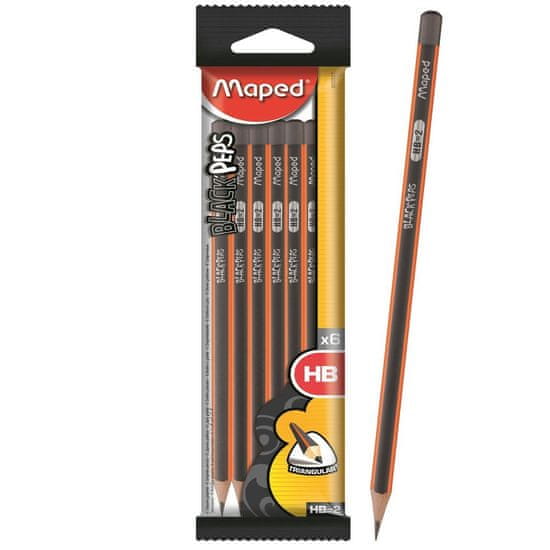Maped grafitni svinčniki Black'peps Blister, HB, 6 kosov