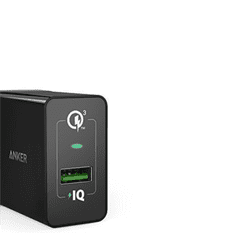 Anker  PowerPort+ QC 3.0 stenski polnilec, črn