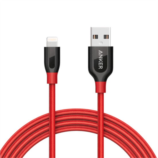 Anker kabel PowerLine+ Lightning, 1,8 m, rdeč