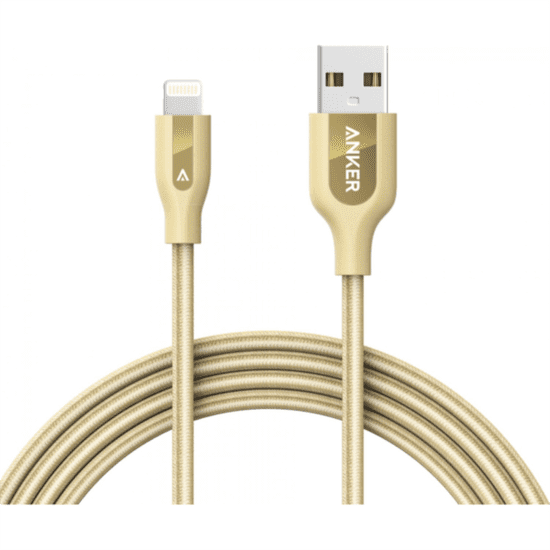 Anker kabel PowerLine+ Lightning, 1,8 m, zlat