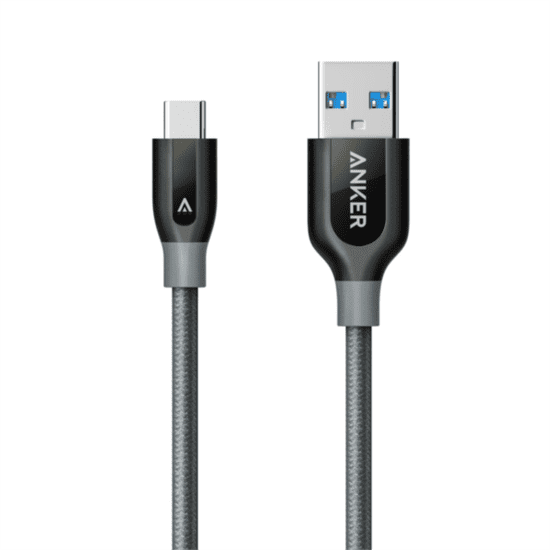 Anker PowerLine+ USB-C, USB-A, 0,9 m, siv