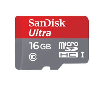 SanDisk spominska kartica microSD Ultra 16GB + adapter (80MB/s)