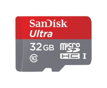 SanDisk spominska kartica microSD Ultra 32GB + adapter (80MB/s)