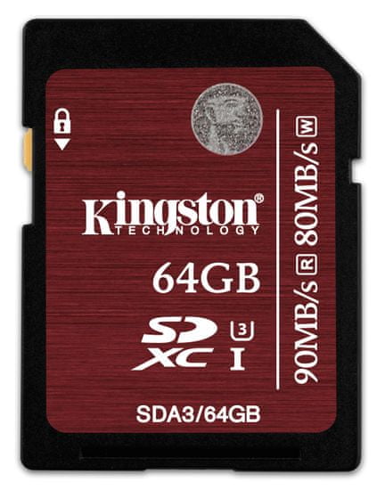 Kingston spominska kartica SDXC 64GB UHS-I U3 - odprta embalaža
