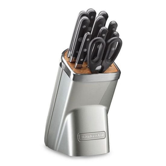 KitchenAid 7-delni set nožev z brusilom in stojalom, srebrn