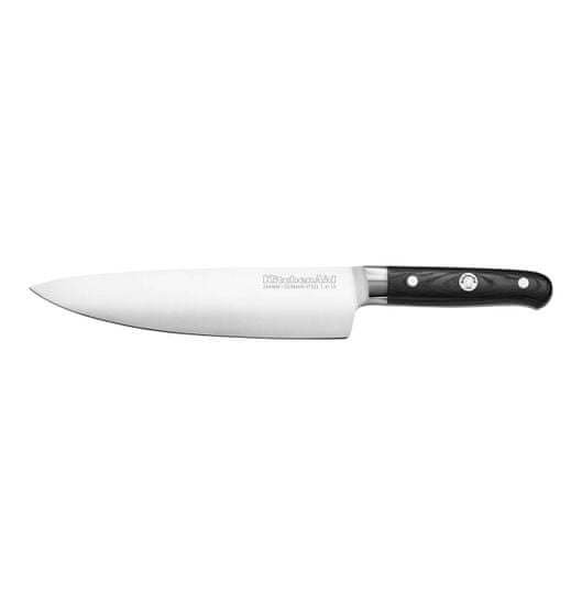 KitchenAid kuharski nož, 20 cm, črn