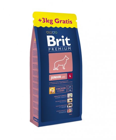 Brit hrana za pasje mladiče, 15 kg + 3 kg gratis
