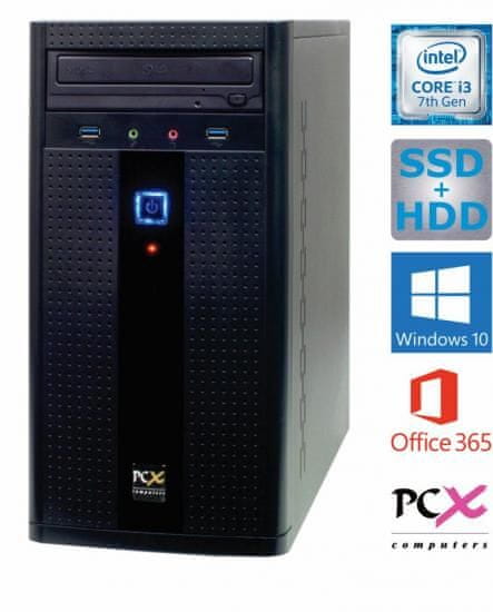 PCX namizni računalnik Exam BTS17 i-7100/4GB/SSD120+HDD 1TB/W10H/Office365 (PCX EXAM BTS17)