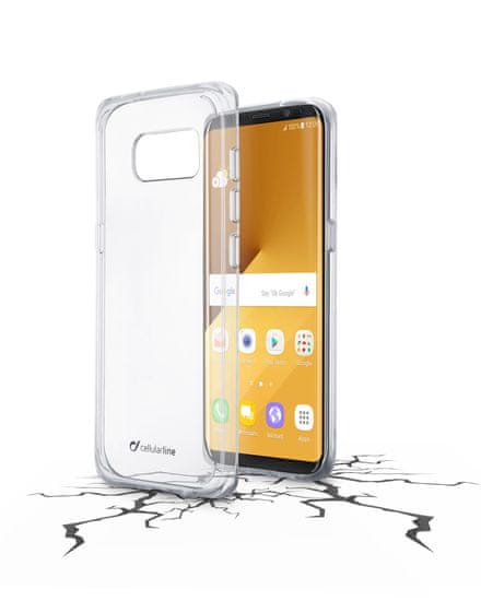 CellularLine prozoren ovitek iz plastike in robom iz gume Clear Duo za Samsung Galaxy S8 Plus