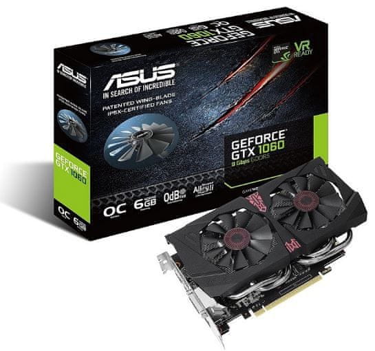 ASUS grafična kartica GeForce GTX1060 Advanced OC 6GB DDR5 (GTX1060-A6G-9GBPS)