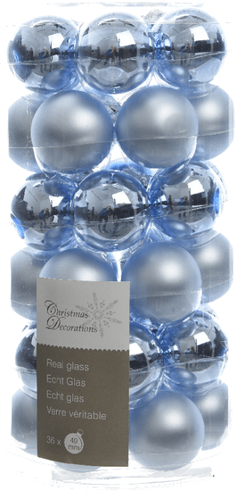 Kaemingk set različnih okraskov Mini Bunke steklene svetlo modre 36 kosov