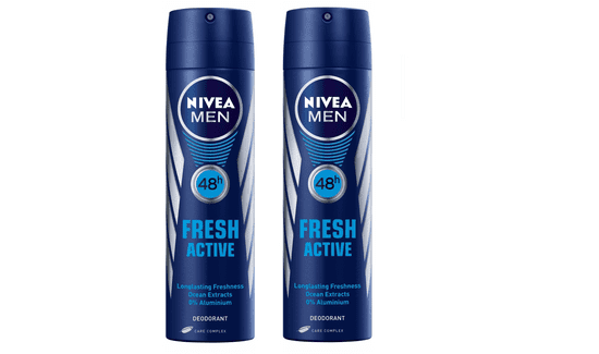 Nivea dezodorant v spreju Fresh Active, 150 ml, 2 kosa
