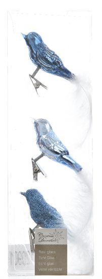 Kaemingk Dekorativni okraski ptice, svetlo modra 3 kosi