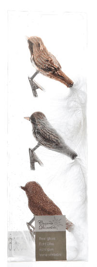 Kaemingk Dekorativni okraski ptice, rjava 3 kosi