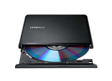 Liteon zunanji zapisovalnik ES1 DVD-RW 8X USB Ultra-Slim, črn