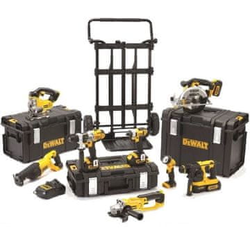 DeWalt Set XR orodja s kovčki in vozičkom, 8-delni