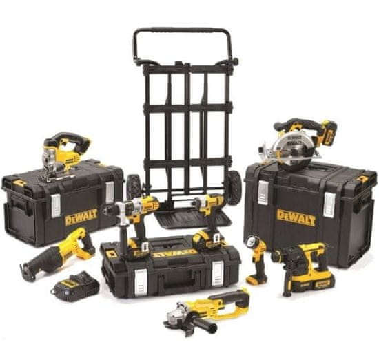 DeWalt Set XR orodja s kovčki in vozičkom, 8-delni