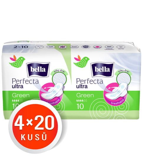 Bella Perfecta Ultra Green higienski vložki, 4x20 kosov