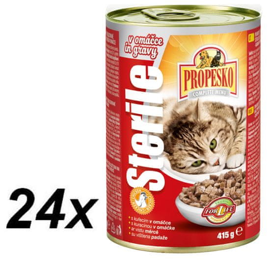 Propesko hrana za odrasle mačke, piščanec v želeju, 24 x 415 g