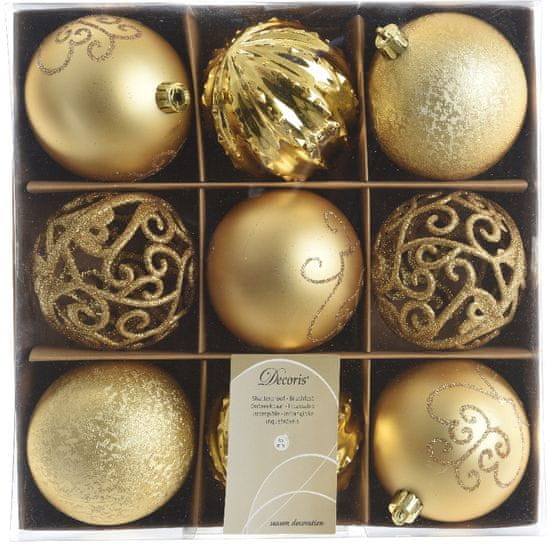 Kaemingk božični okraski v škatli 9 kosov zlata