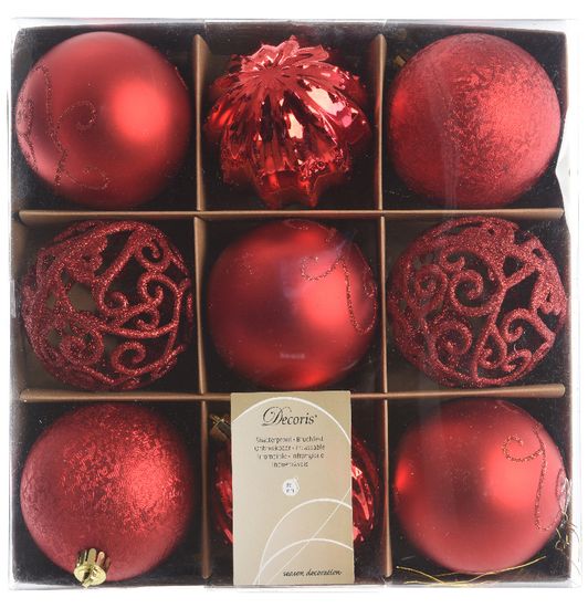 Kaemingk božični okraski v škatli 9 kosov rdeča