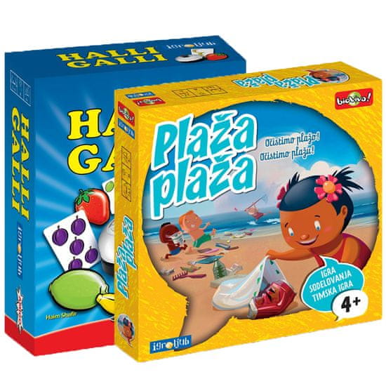 Igroljub set dveh družabnih iger Halli Galli in Plaža plaža