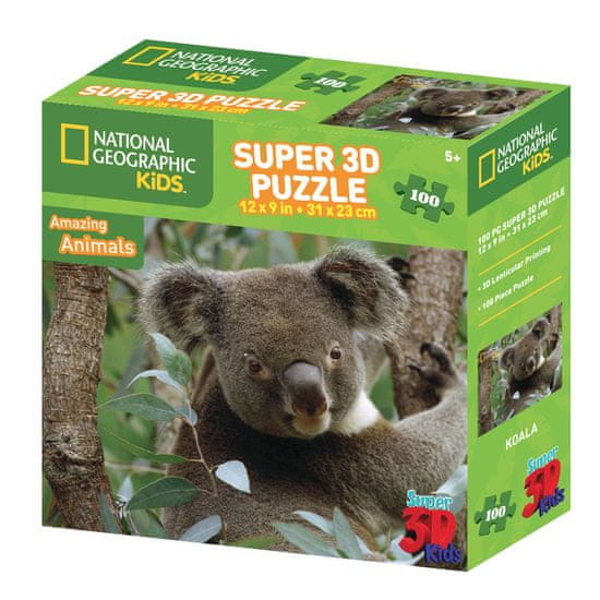 National Geographic sestavljanka 3D - Koala, 100 kosov, 31x23