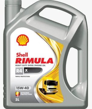 Shell olje Rimula R4X 15W40, 5L, tovorno R3X