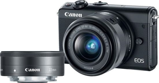 Canon fotoaparat EOS M100 z objektivoma EFM15-45IS STM in EFM22