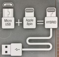 CarPoint dvojni 220 V polnilec s priloženim USB 8-pin Apple kablom