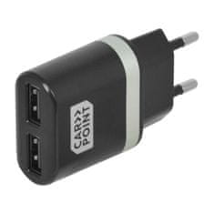 CarPoint dvojni 220 V polnilec s priloženim USB 8-pin Apple kablom