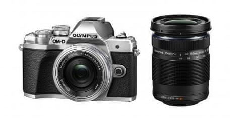 Olympus digitalni brezzrcalni fotoaparat OM-D E-M10 Mark III + 14-42 mm + 40-150 mm, srebrn