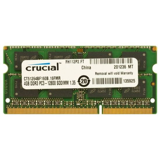 Crucial Pomnilnik (RAM) za prenosnik DDR3 SO-DIMM 4 GB 1600 MHz (CT51264BF160B) - odprta embalaža