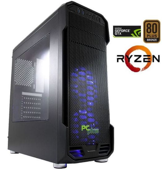 PCplus namizni računalnik AMD Gamer Ryzen5-1400/8GB/1TB+240SSD/GTX1050Ti/FreeDos