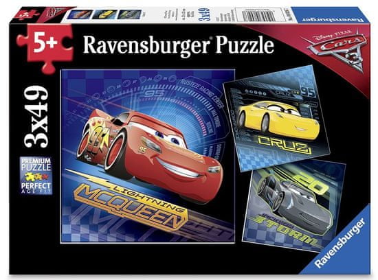 Ravensburger sestavljanka Disney Cars 3, 3 x 49 kos