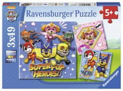 Ravensburger sestavljanka Tačke na patrulji - Super Pup Heroes!, 3 x 49 delov (8036)
