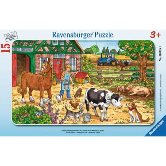 Ravensburger sestavljanka Hranjenje živali na kmetiji, 15 delov (6035)