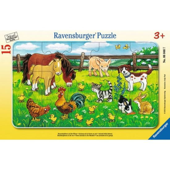 Ravensburger sestavljanka Domače živali na travniku, 15 delov (6046)