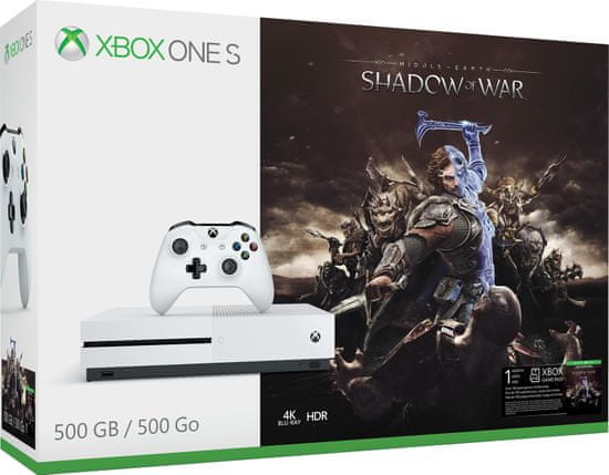 Microsoft igralna konzola Xbox One S 500 GB + Middle-Earth: Shadow of War