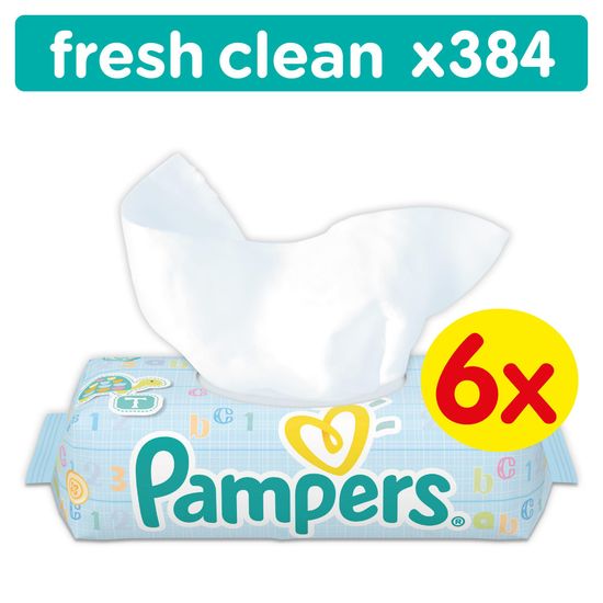 Pampers robčki Baby Fresh Clean, 6 x 64 kosov