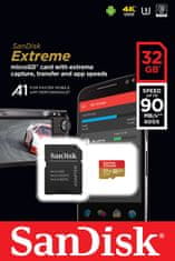 SanDisk Extreme Pro Micro SDHC spominska kartica, 32 GB, 100MB/s, UHS-I, V30 + SD adapter