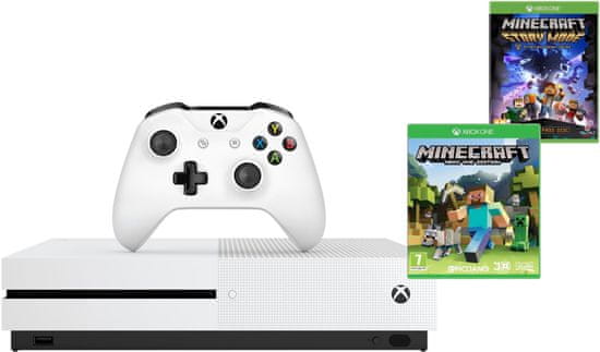 Microsoft igralna konzola Xbox One S 500 GB + Minecraft + Minecraft Story Mode