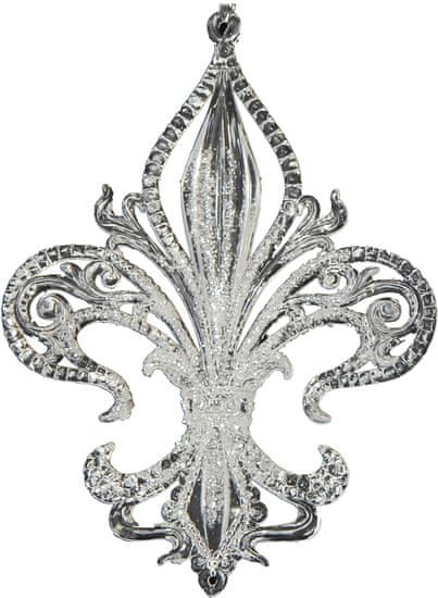 Seizis viseča dekoracija z bleščicami za božično drevesce, srebrna, 12,5 cm, 2 kosa